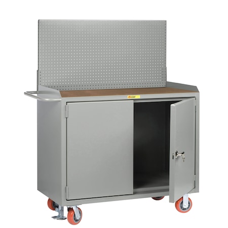 Little Giant Mobile Bench Cabinets, 36"W, 1/4" Hardboard, Pegboard MH-2D-2436-FLPB